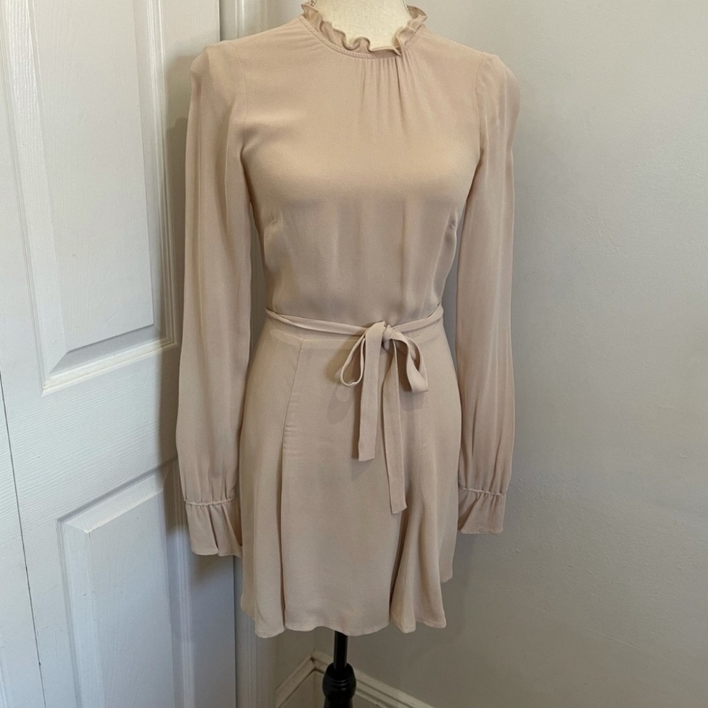 Reformation Tan Skater Mini Dress